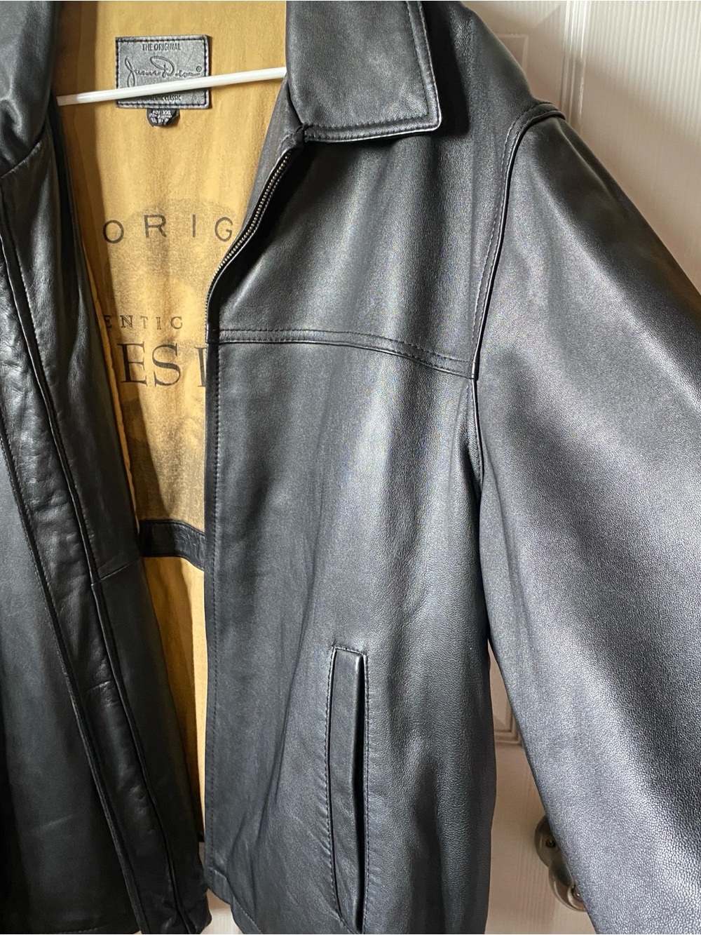 The Original James Dean Leather Jacket Men XXL Black Bomber The Original Classic - Picture 6 of 16